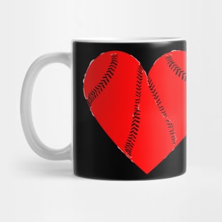 baseball red heart Mug